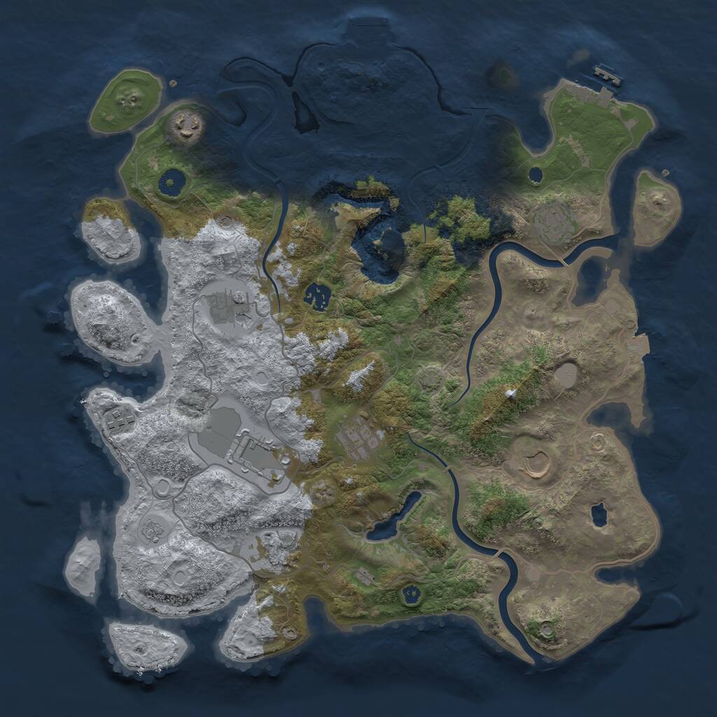 Rust Map: Procedural Map, Size: 4000, Seed: 1532416133, 15 Monuments
