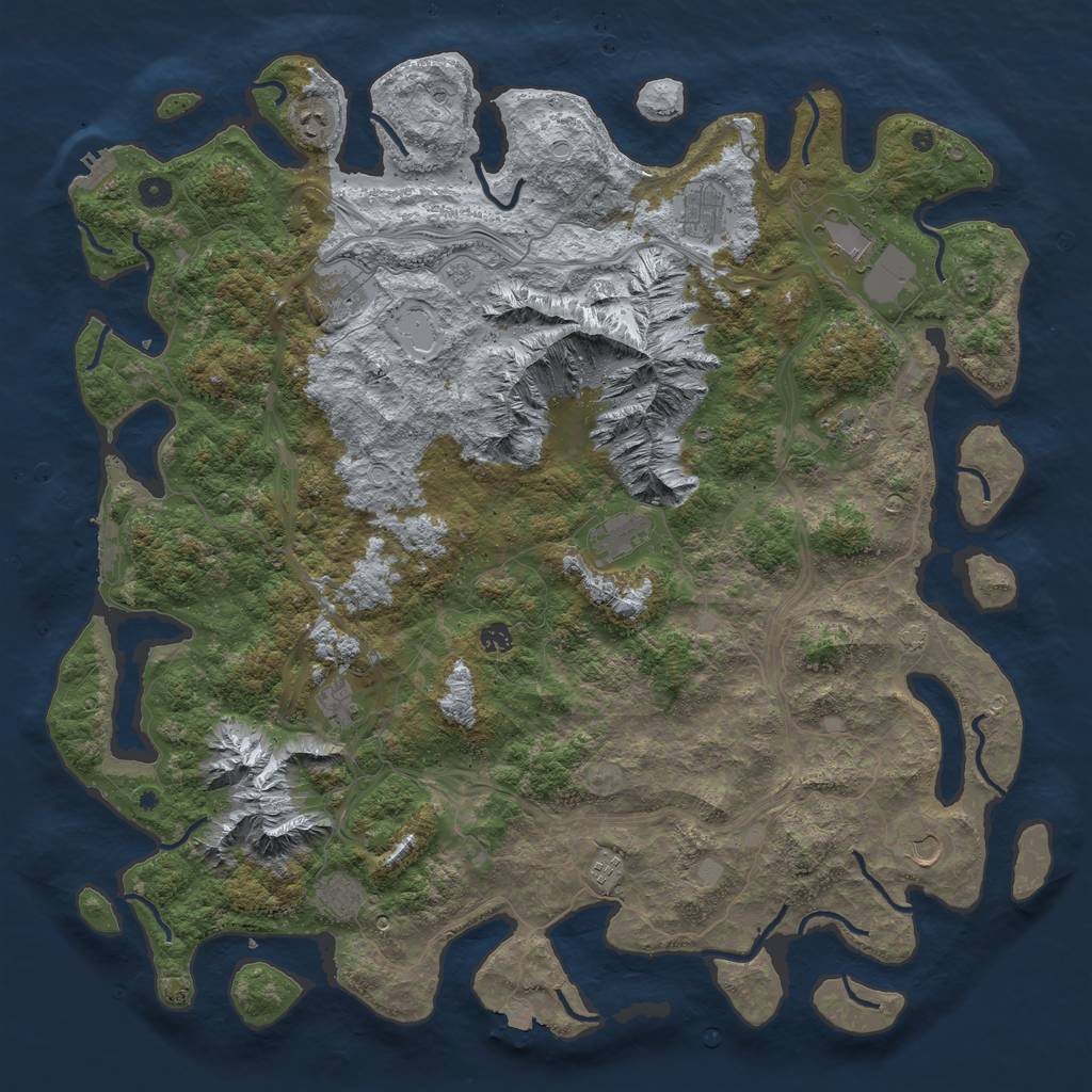 Rust Map: Procedural Map, Size: 5200, Seed: 123456789, 19 Monuments