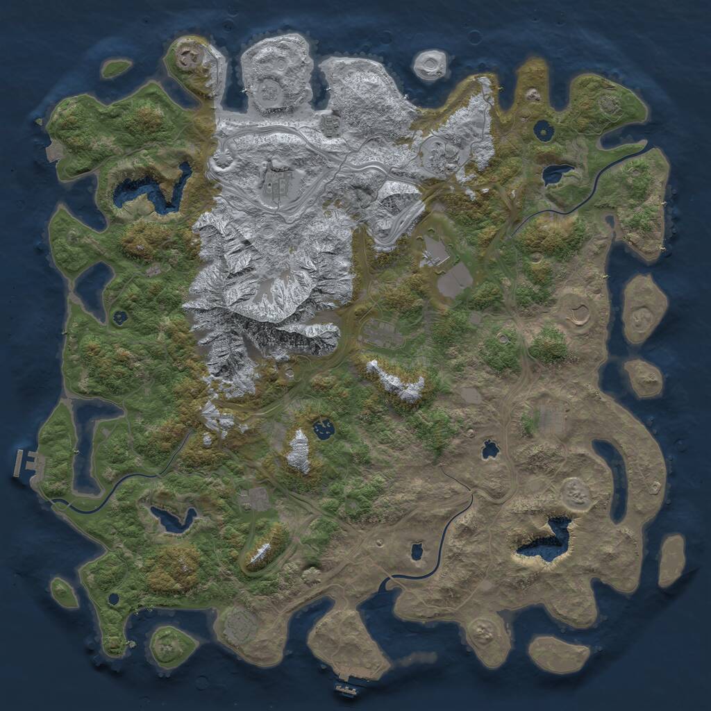 Rust Map: Procedural Map, Size: 5200, Seed: 123456789, 17 Monuments