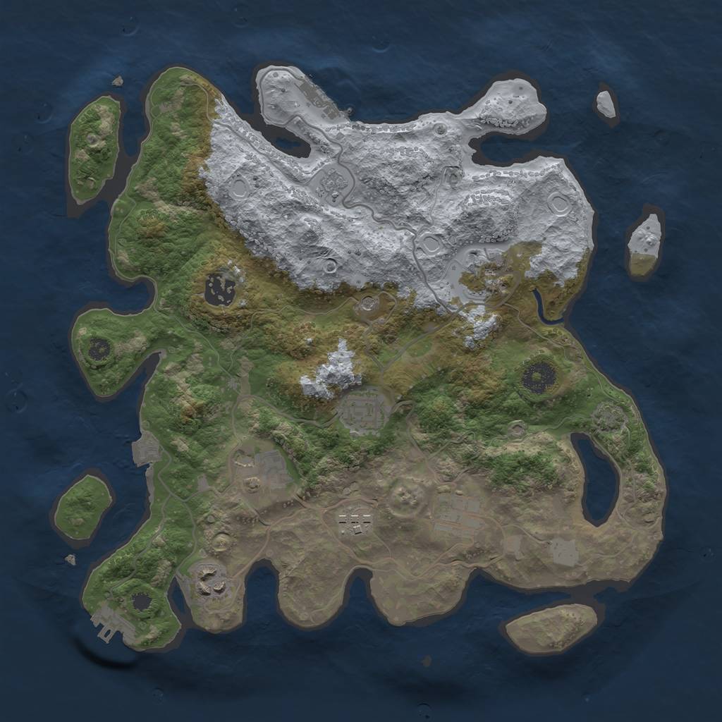 Rust Map: Procedural Map, Size: 3326, Seed: 13889, 15 Monuments