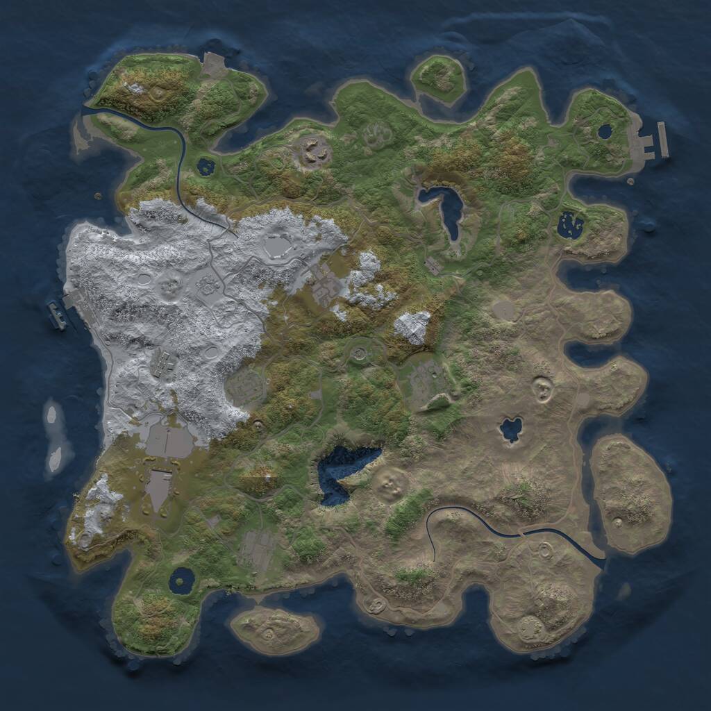 Rust Map: Procedural Map, Size: 4000, Seed: 415666, 14 Monuments