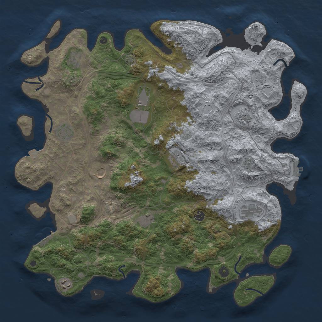 Rust Map: Procedural Map, Size: 4600, Seed: 31338, 19 Monuments