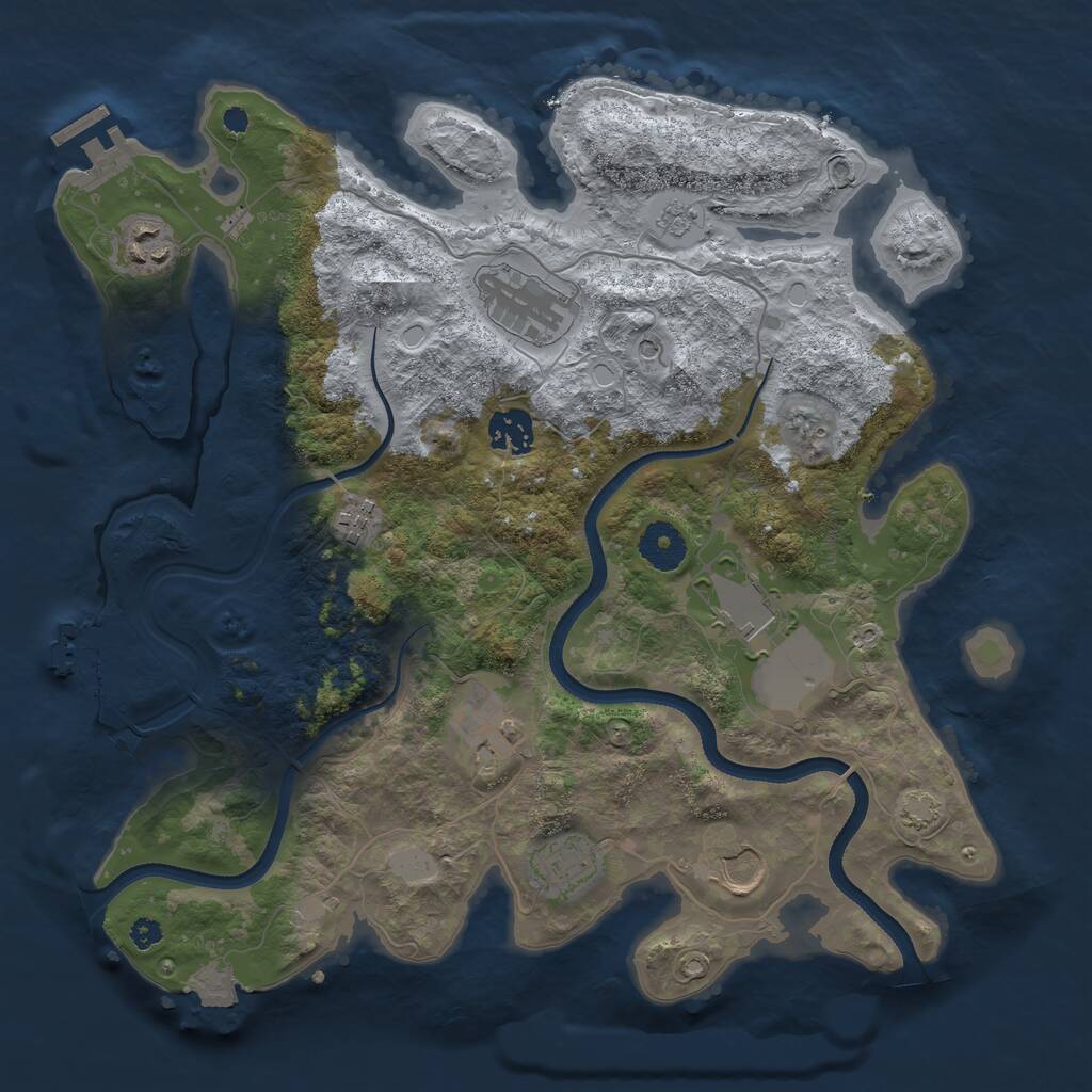 Rust Map: Procedural Map, Size: 3500, Seed: 152486560, 14 Monuments