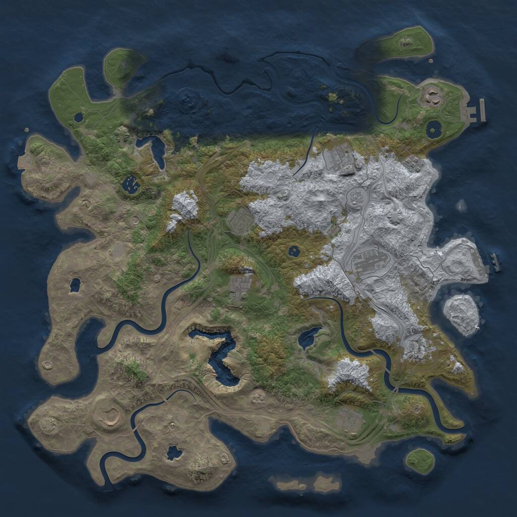 Rust Map: Procedural Map, Size: 4500, Seed: 571281531, 16 Monuments