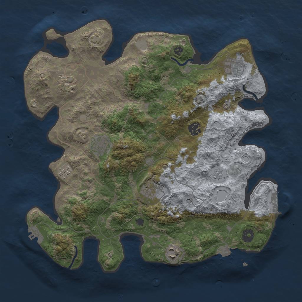 Rust Map: Procedural Map, Size: 3464, Seed: 14079, 15 Monuments