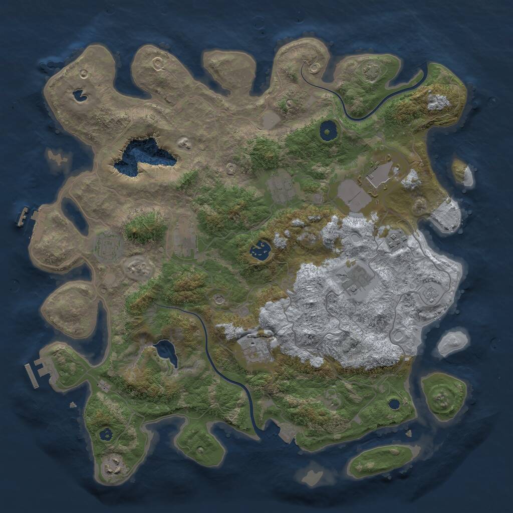 Rust Map: Procedural Map, Size: 4000, Seed: 2138221336, 15 Monuments