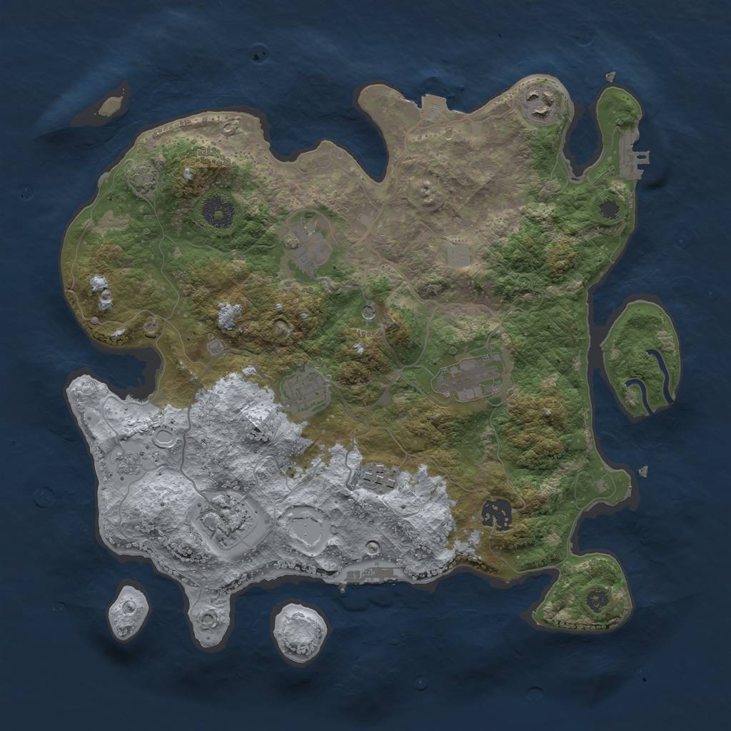 Rust Map: Procedural Map, Size: 3400, Seed: 809132063, 15 Monuments