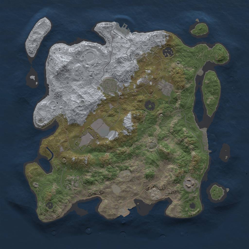 Rust Map: Procedural Map, Size: 3533, Seed: 14177, 15 Monuments