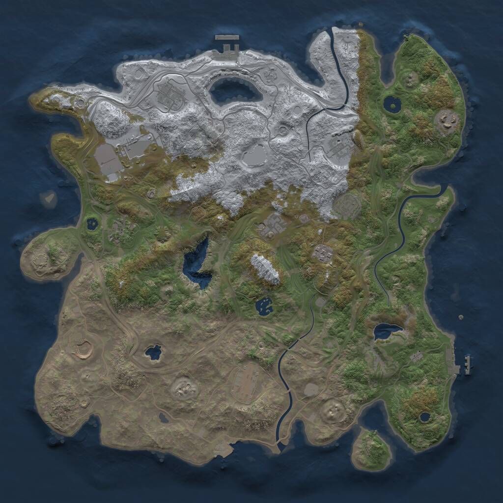 Rust Map: Procedural Map, Size: 4250, Seed: 7564533, 17 Monuments