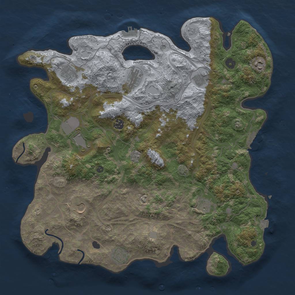 Rust Map: Procedural Map, Size: 4250, Seed: 7564533, 18 Monuments