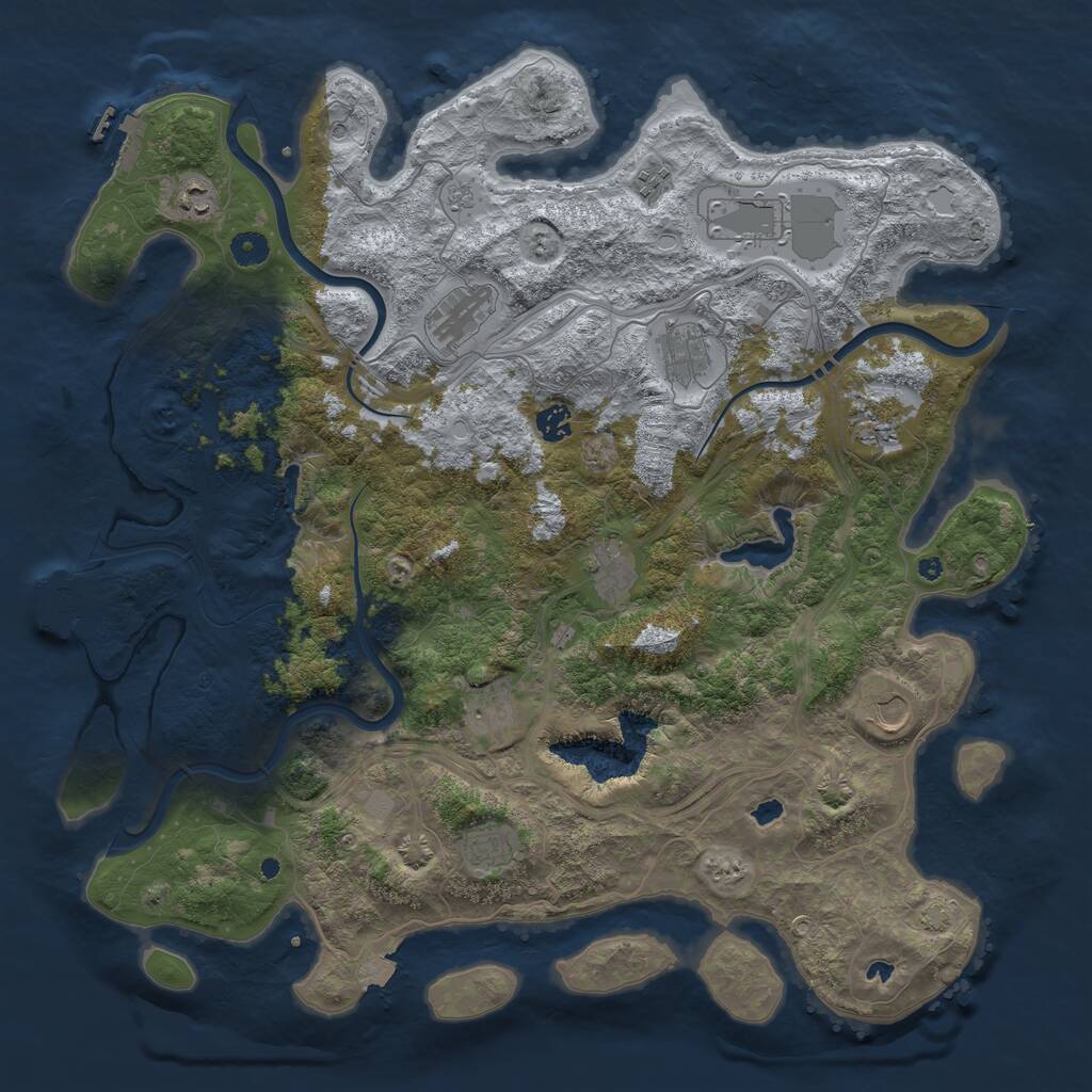 Rust Map: Procedural Map, Size: 4500, Seed: 145559329, 17 Monuments