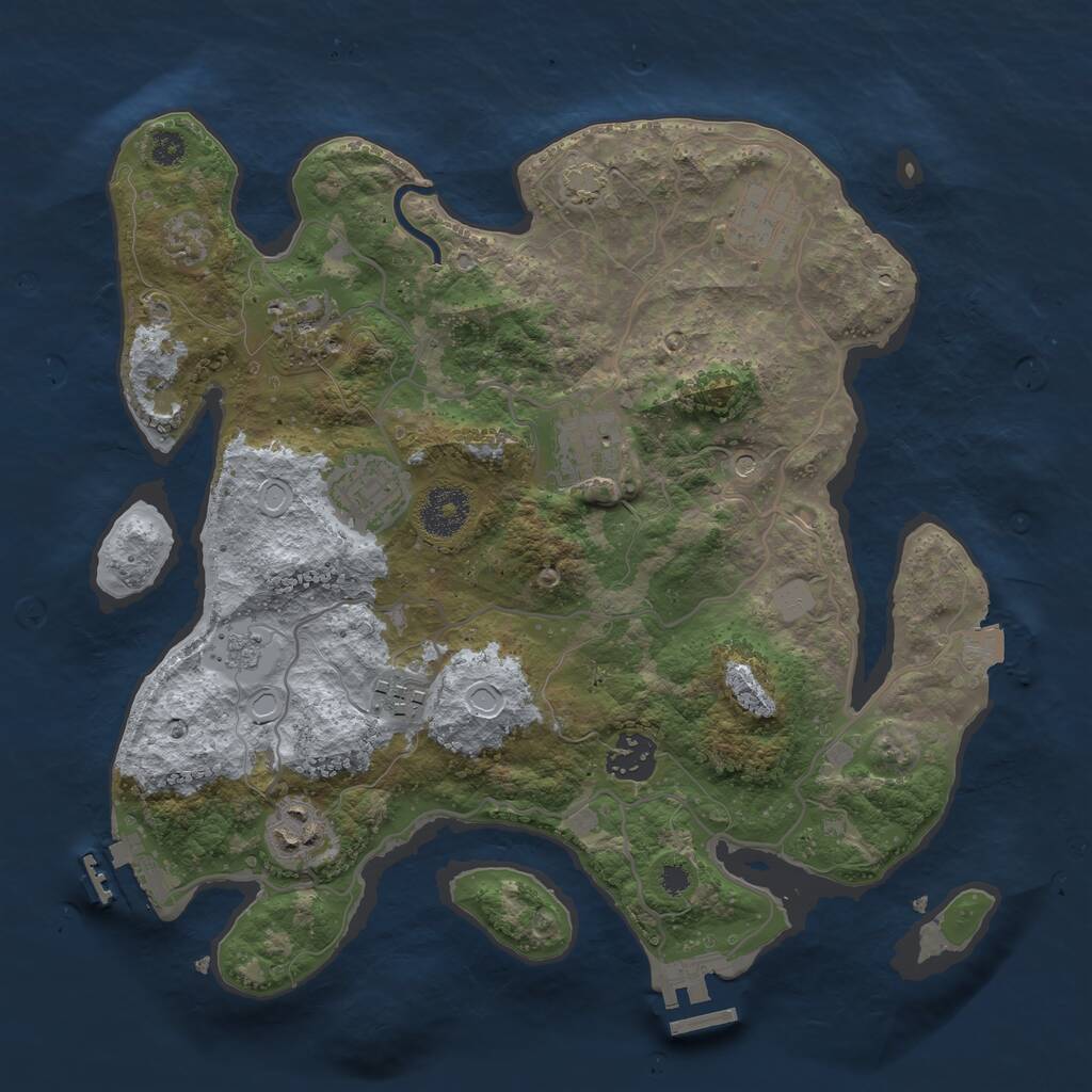 Rust Map: Procedural Map, Size: 3250, Seed: 959366768, 13 Monuments