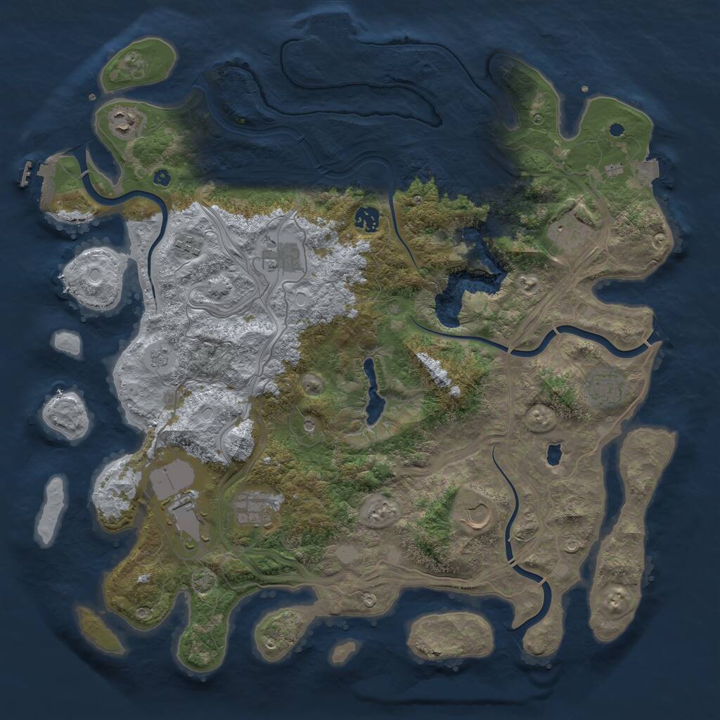 Rust Map: Procedural Map, Size: 4250, Seed: 914547286, 15 Monuments