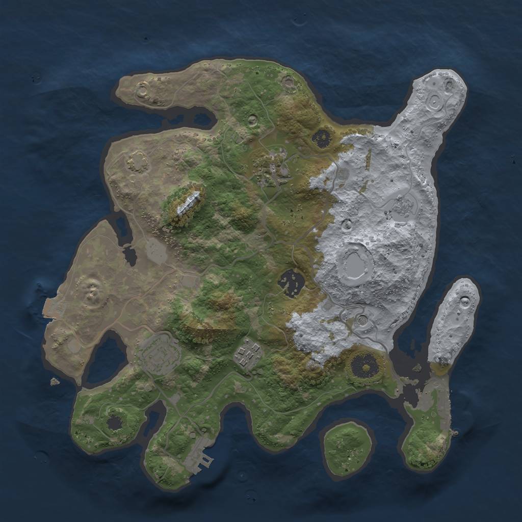 Rust Map: Procedural Map, Size: 3000, Seed: 6748193, 12 Monuments