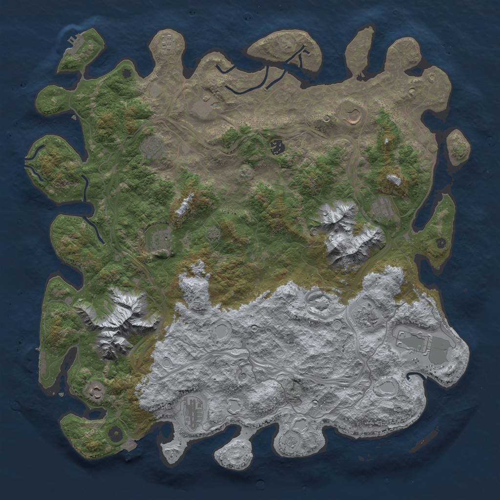 Rust Map: Procedural Map, Size: 5000, Seed: 73496039, 19 Monuments