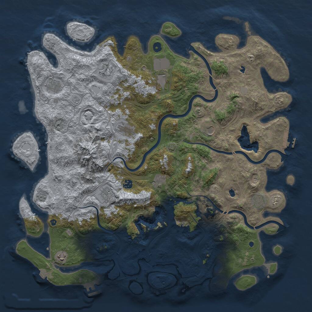 Rust Map: Procedural Map, Size: 5000, Seed: 22681, 17 Monuments