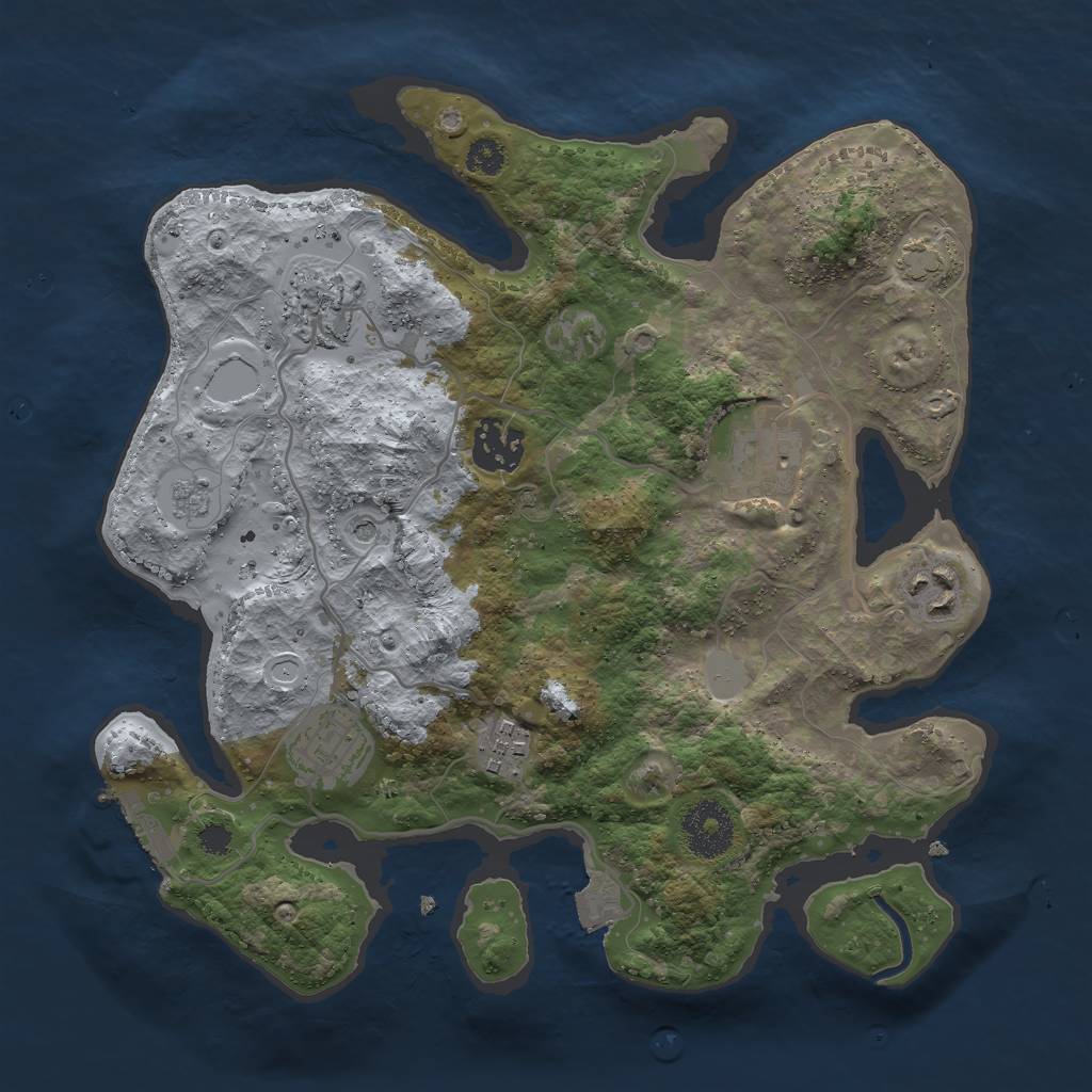 Rust Map: Procedural Map, Size: 3000, Seed: 94155445, 13 Monuments