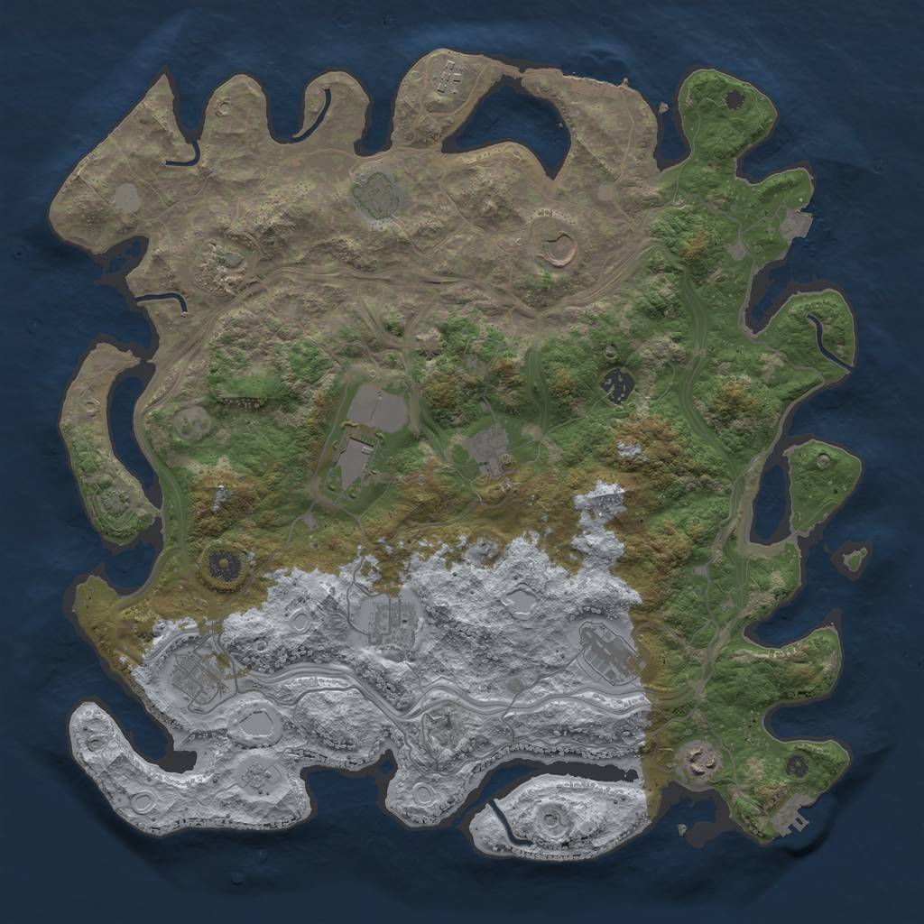 Rust Map: Procedural Map, Size: 4250, Seed: 14159, 19 Monuments