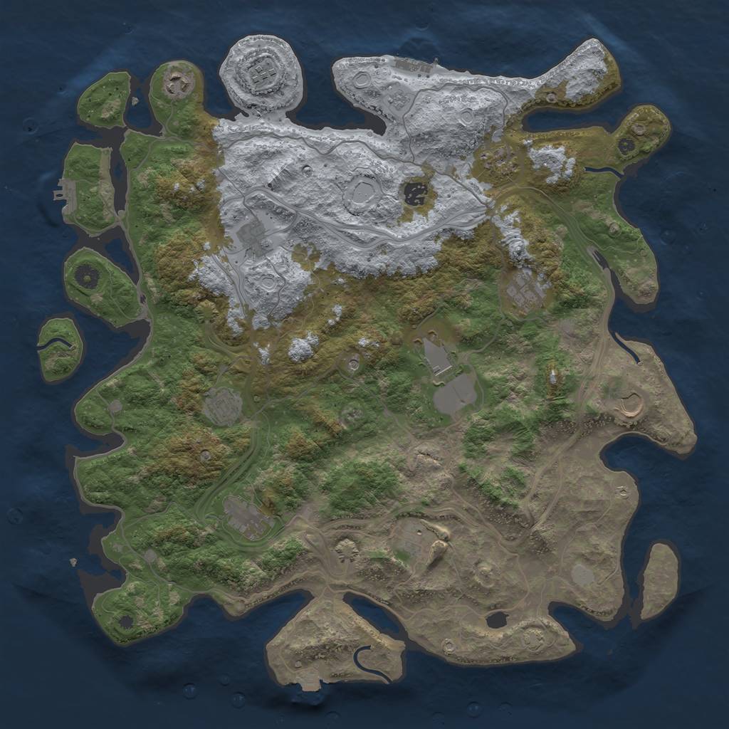 Rust Map: Procedural Map, Size: 4500, Seed: 22844513, 19 Monuments