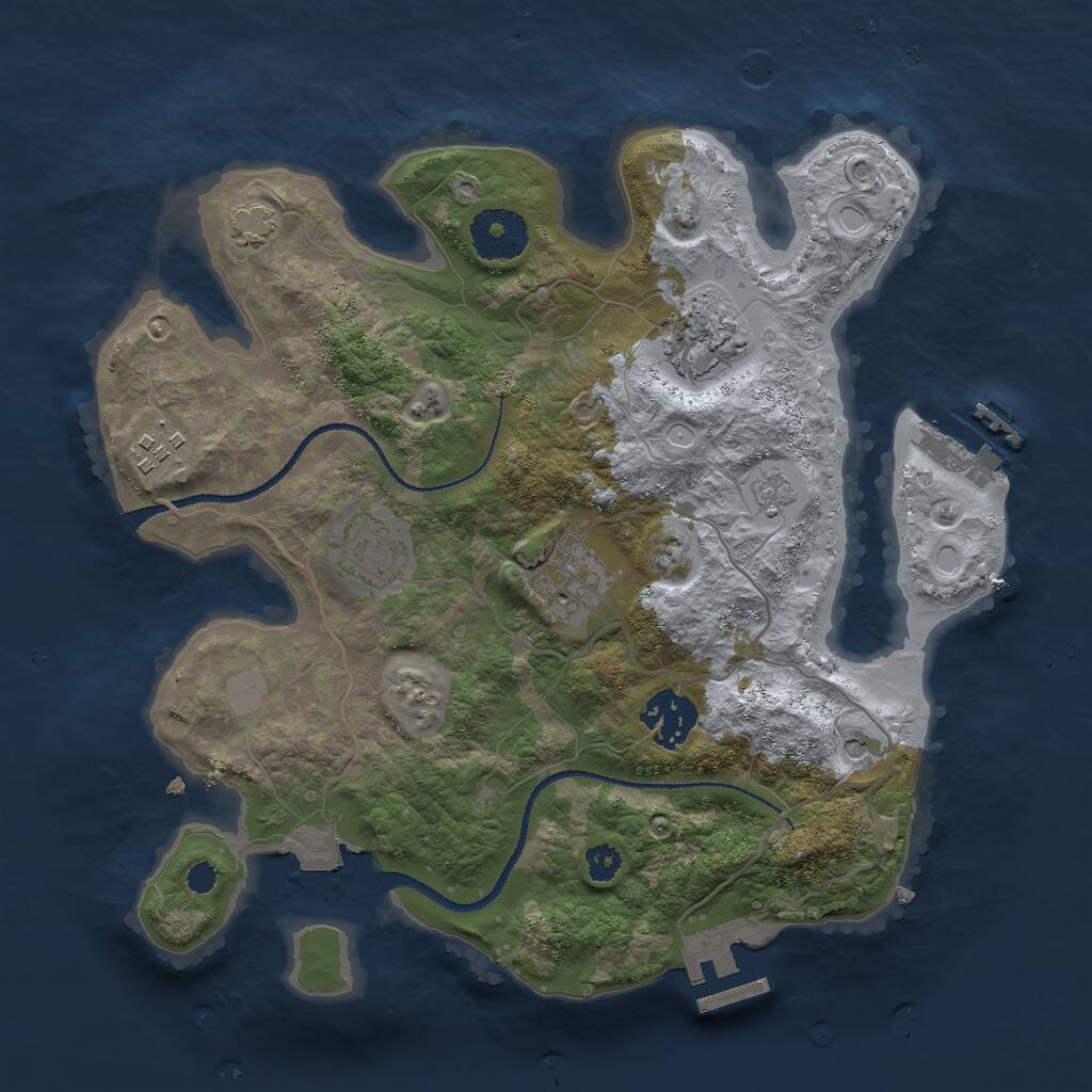 Rust Map: Procedural Map, Size: 3000, Seed: 1459708, 11 Monuments