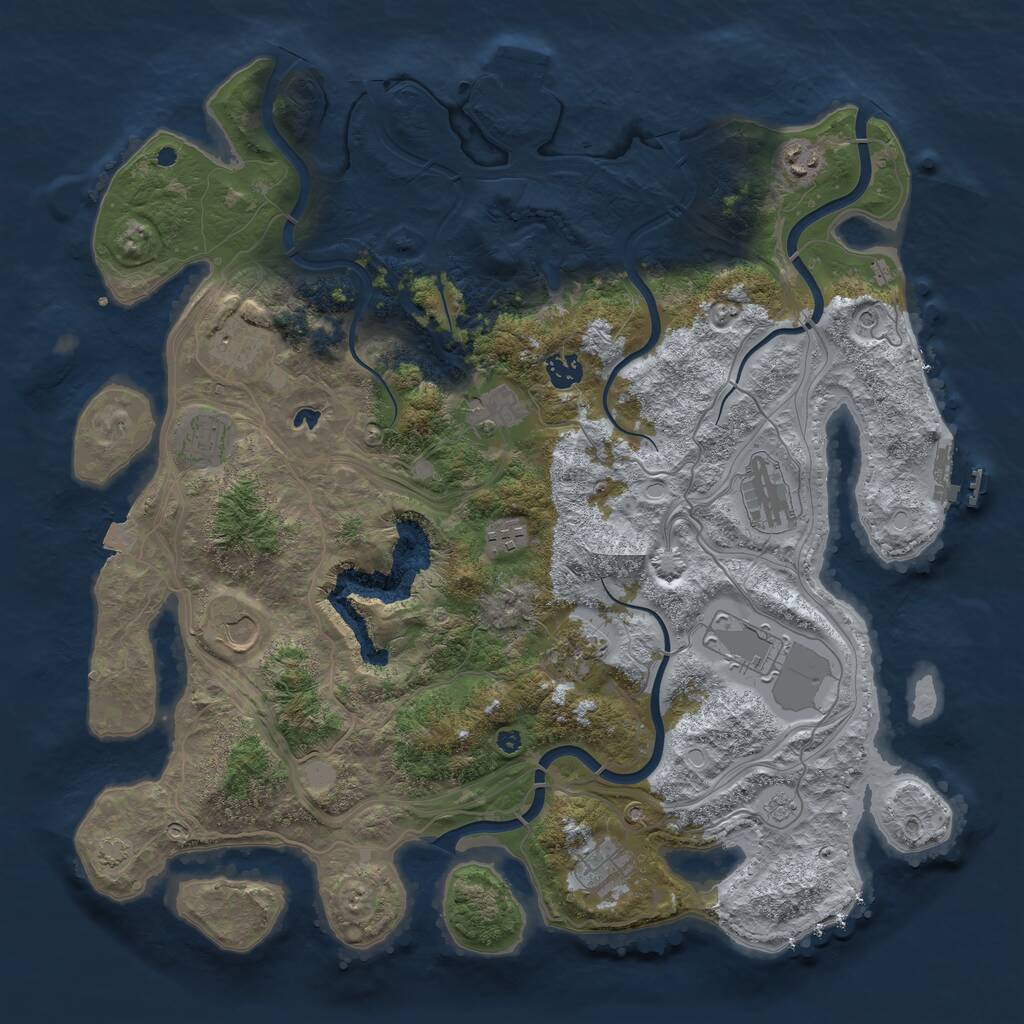 Rust Map: Procedural Map, Size: 4250, Seed: 247058493, 17 Monuments