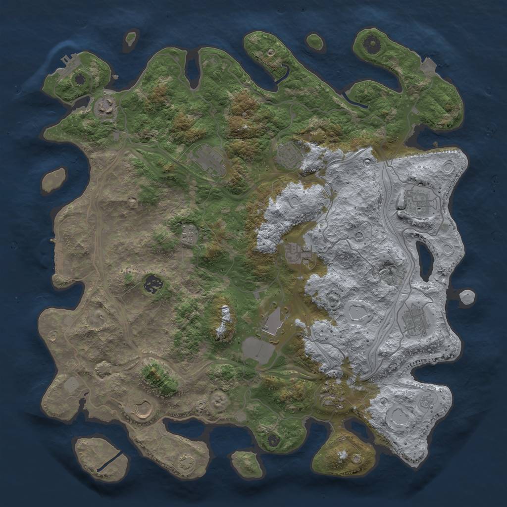 Rust Map: Procedural Map, Size: 4250, Seed: 1244711392, 19 Monuments