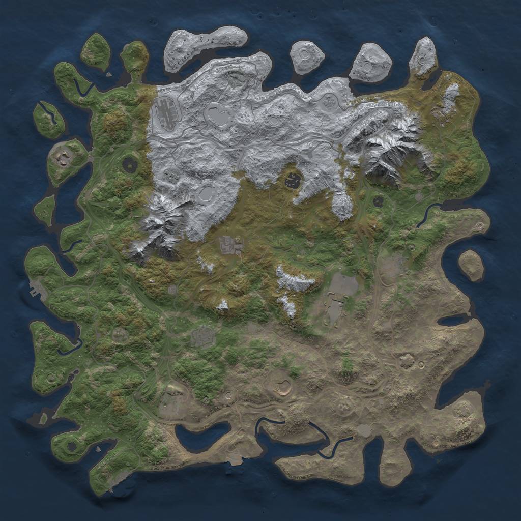 Rust Map: Procedural Map, Size: 5000, Seed: 882754706, 19 Monuments