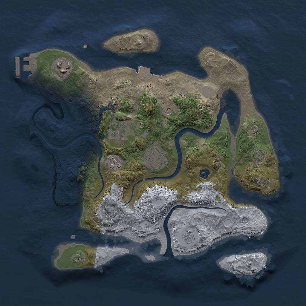 Rust Map: Procedural Map, Size: 3000, Seed: 10633, 9 Monuments