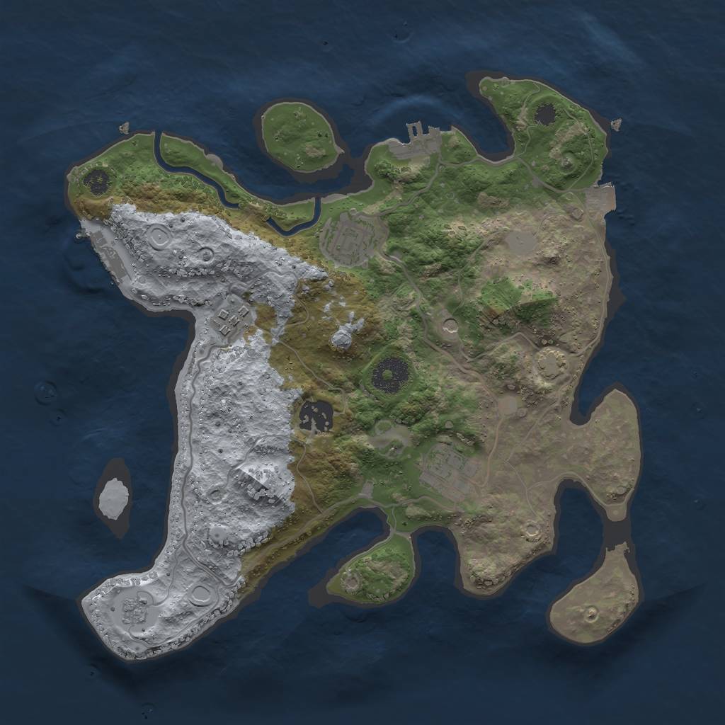 Rust Map: Procedural Map, Size: 3000, Seed: 67142, 12 Monuments