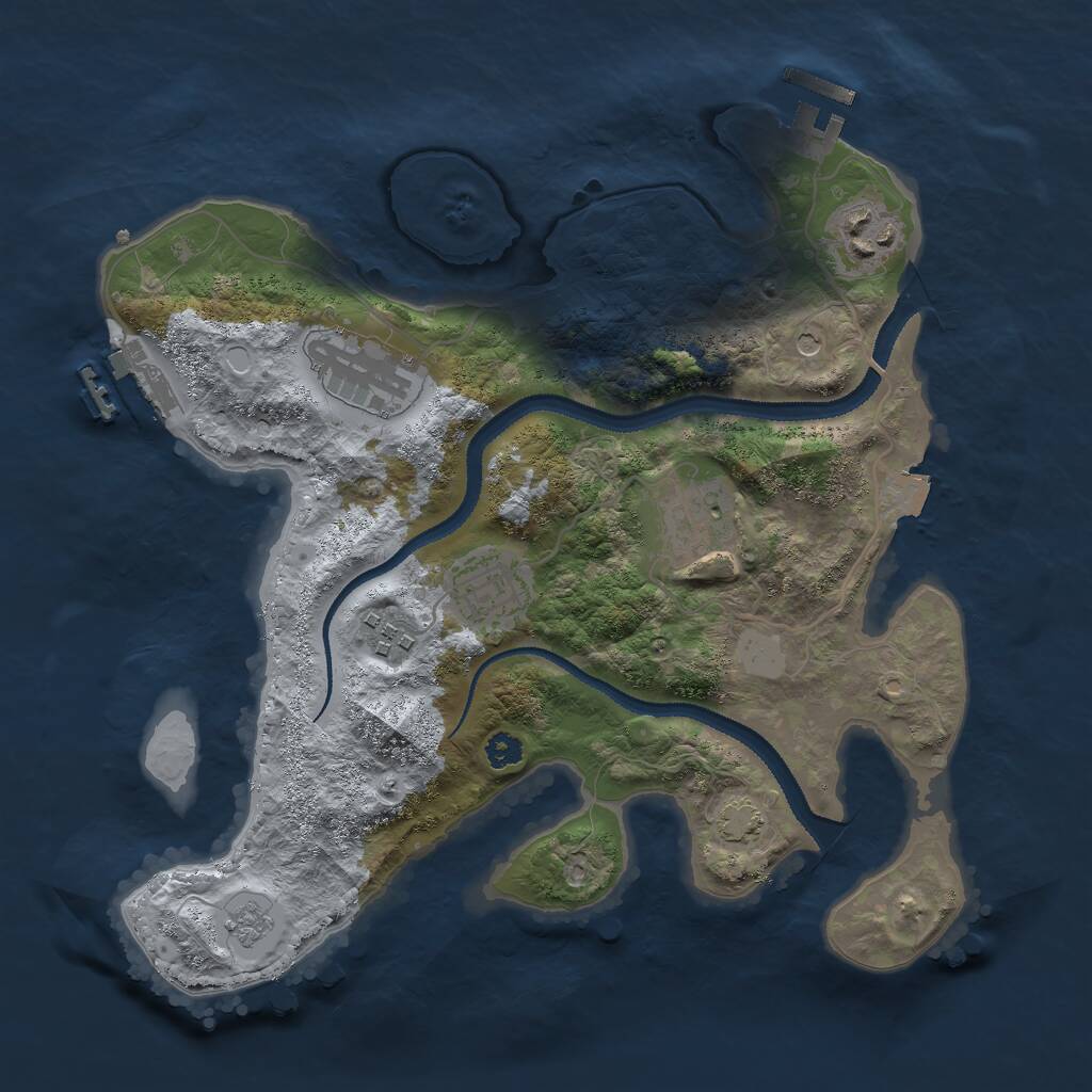 Rust Map: Procedural Map, Size: 3000, Seed: 67142, 11 Monuments