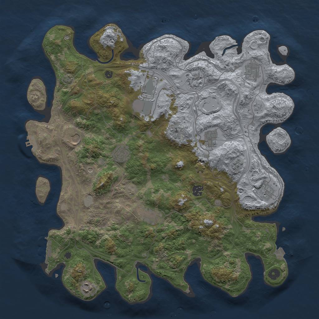 Rust Map: Procedural Map, Size: 4250, Seed: 486341041, 19 Monuments