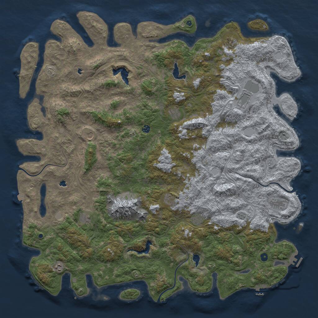 Rust Map: Procedural Map, Size: 6000, Seed: 220681, 17 Monuments