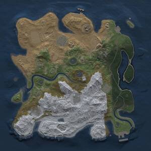 Thumbnail Rust Map: Procedural Map, Size: 3500, Seed: 377040790, 17 Monuments