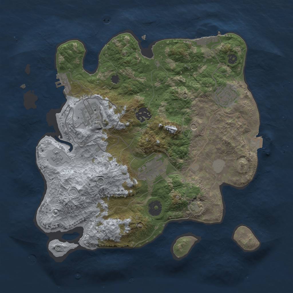 Rust Map: Procedural Map, Size: 3000, Seed: 1923046, 12 Monuments