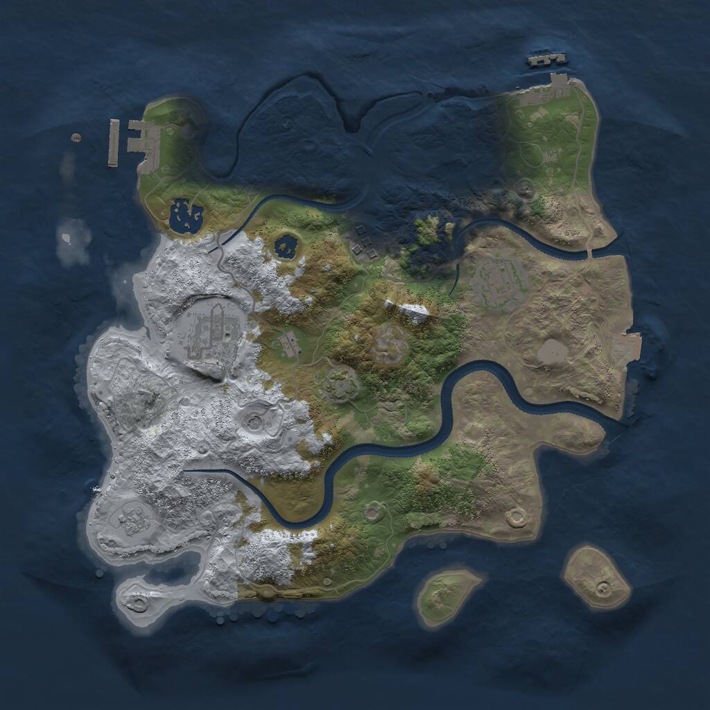 Rust Map: Procedural Map, Size: 3000, Seed: 1923046, 10 Monuments