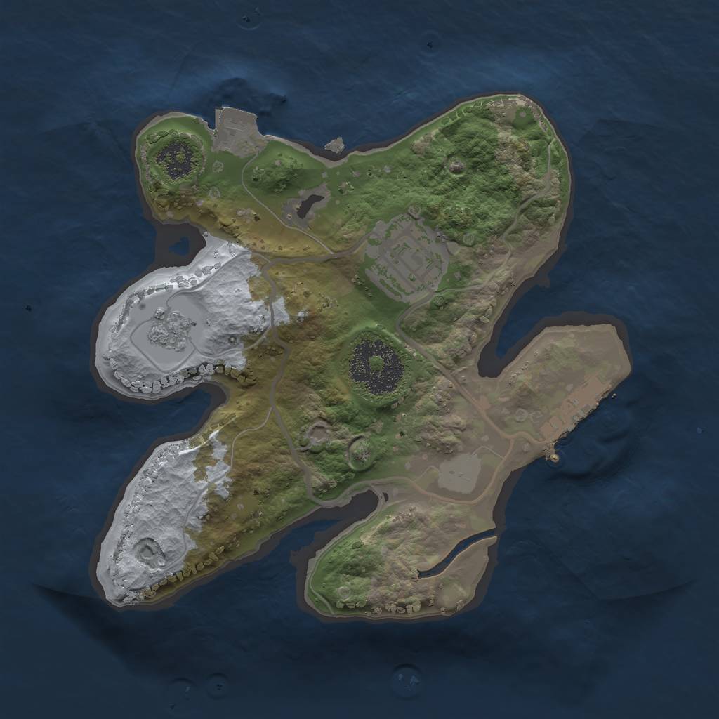 Rust Map: Procedural Map, Size: 2000, Seed: 985397037, 6 Monuments