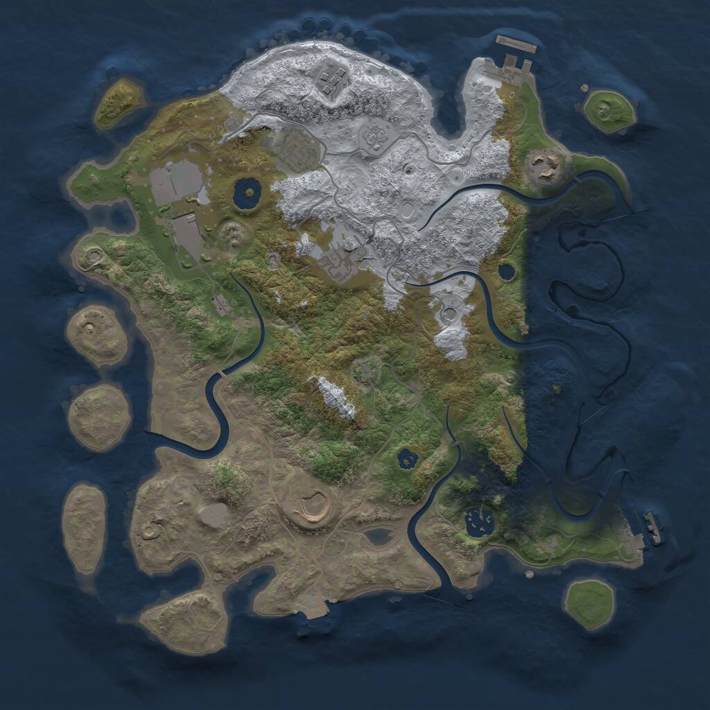 Rust Map: Procedural Map, Size: 3500, Seed: 13428, 13 Monuments