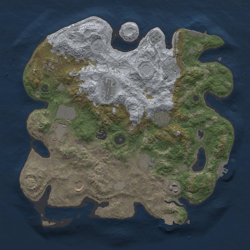 Rust Map: Procedural Map, Size: 3500, Seed: 1457252891, 18 Monuments