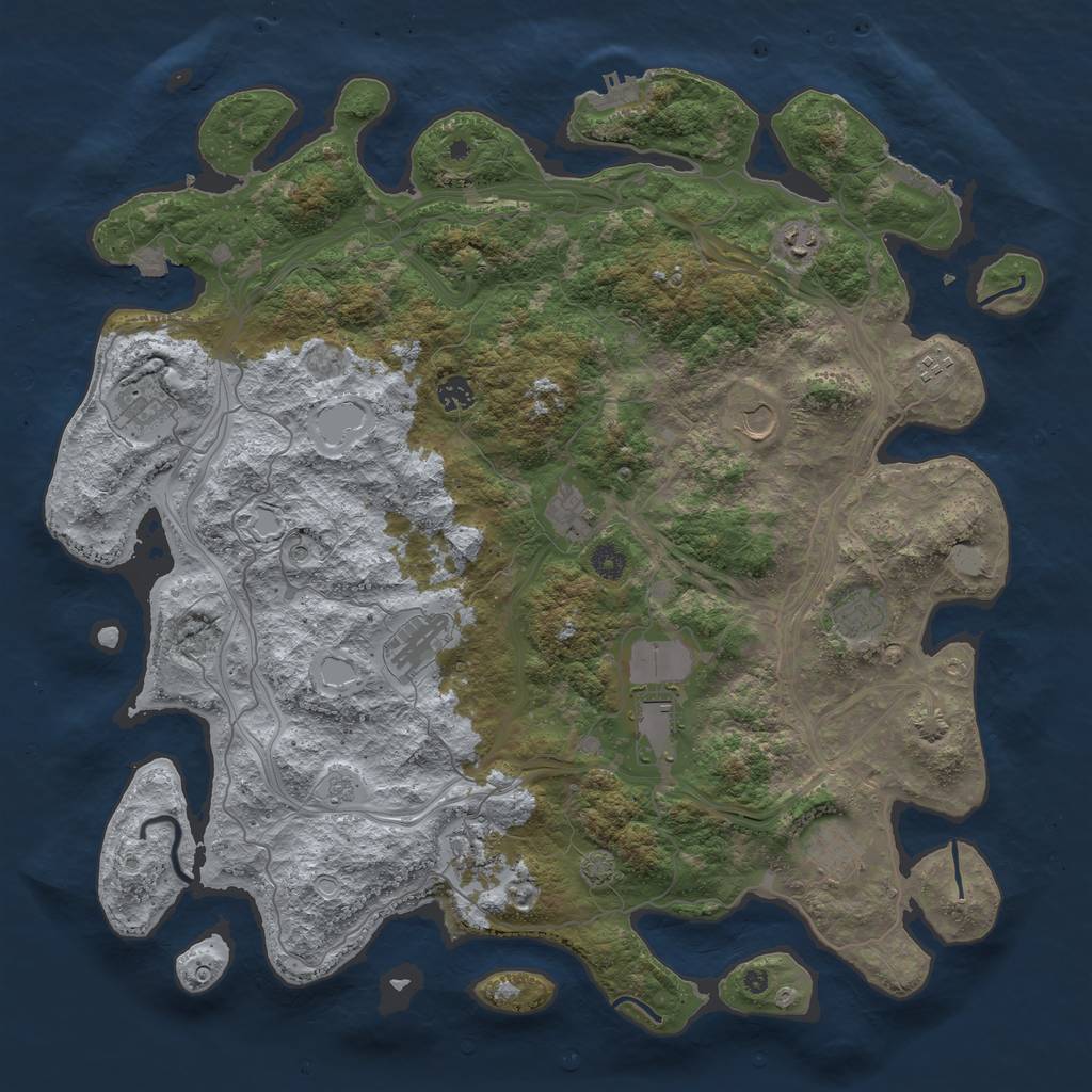 Rust Map: Procedural Map, Size: 4600, Seed: 858837151, 19 Monuments