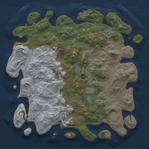 Thumbnail Rust Map: Procedural Map, Size: 4600, Seed: 858837151, 19 Monuments