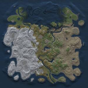 Thumbnail Rust Map: Procedural Map, Size: 4600, Seed: 858837151, 17 Monuments