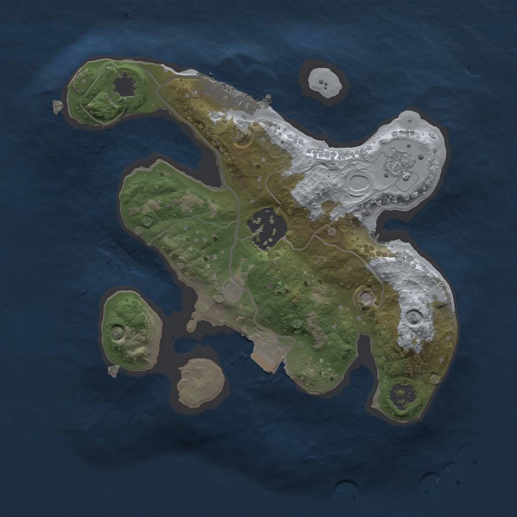 Rust Map: Procedural Map, Size: 2000, Seed: 694207, 6 Monuments