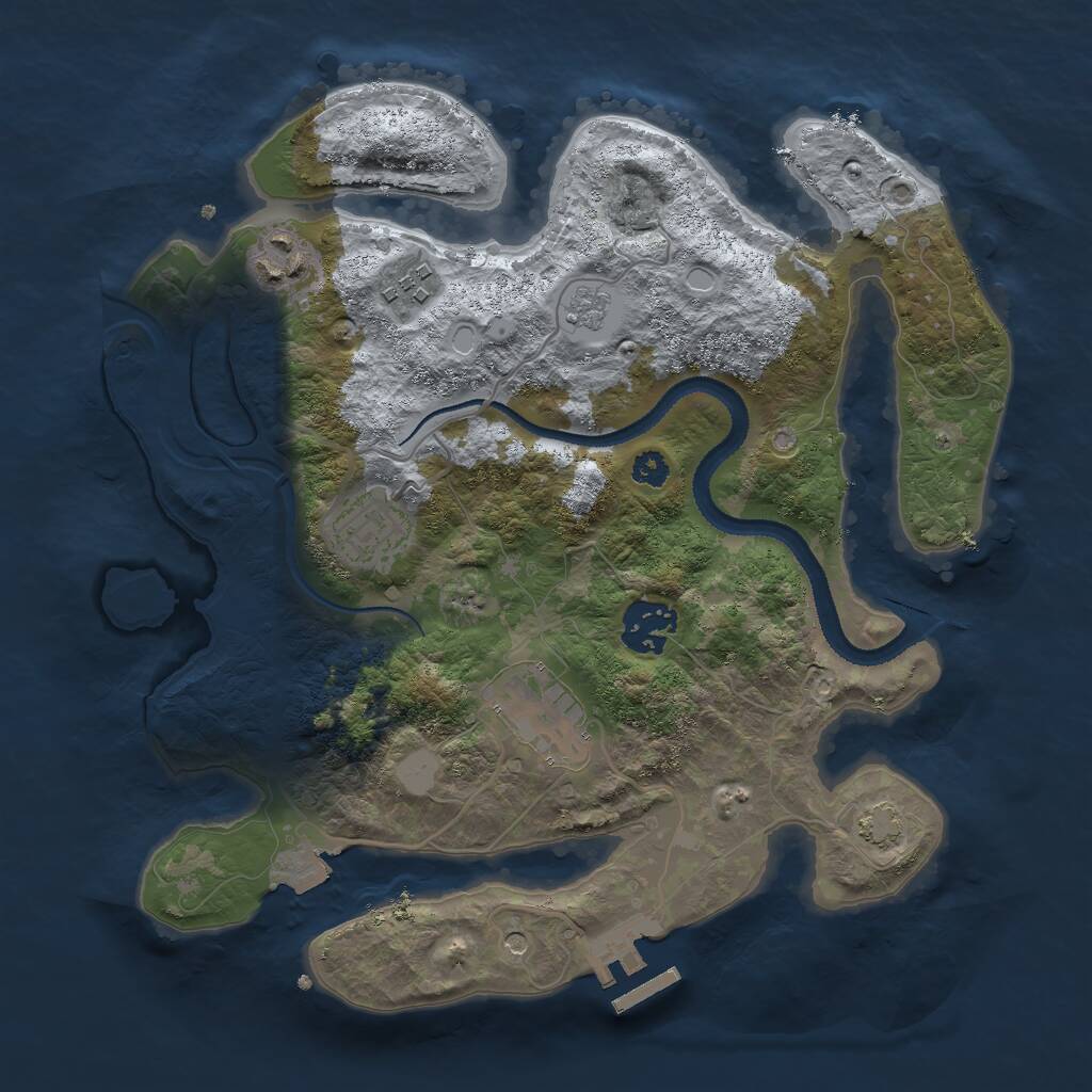 Rust Map: Procedural Map, Size: 3000, Seed: 1171201819, 10 Monuments