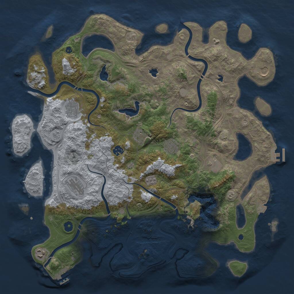 Rust Map: Procedural Map, Size: 4500, Seed: 1817920845, 15 Monuments