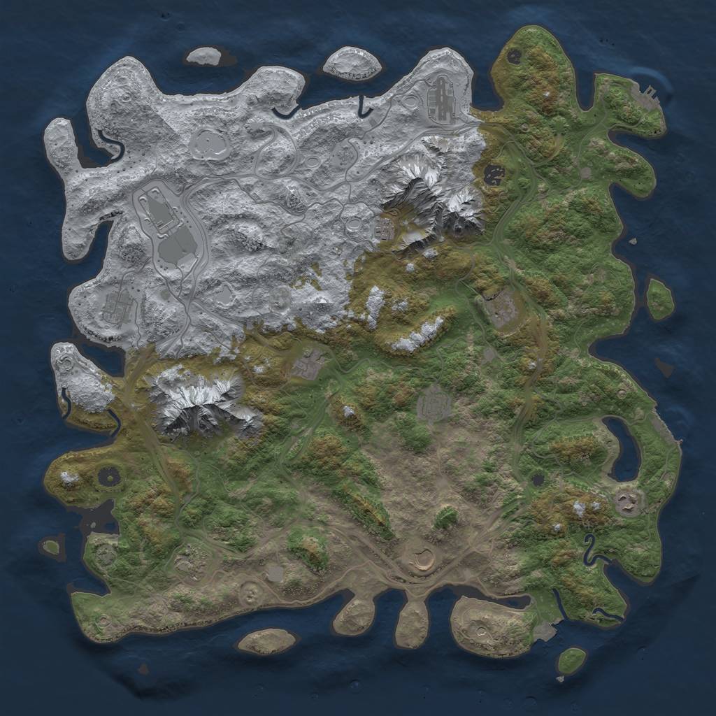 Rust Map: Procedural Map, Size: 5000, Seed: 4999, 19 Monuments