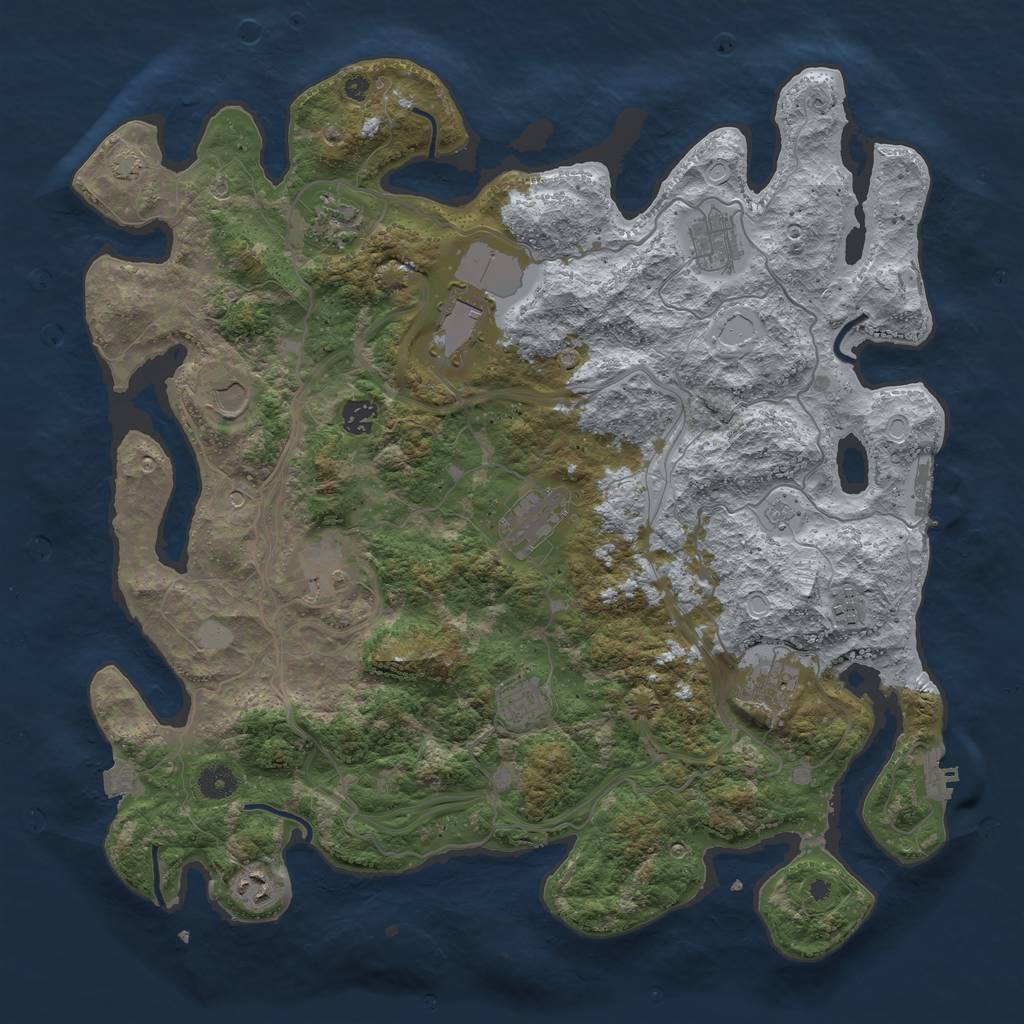 Rust Map: Procedural Map, Size: 4250, Seed: 1494833911, 19 Monuments