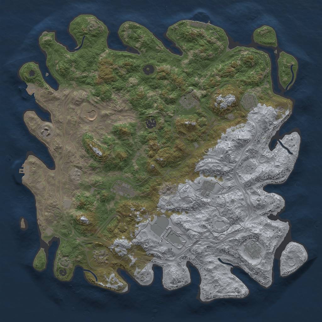 Rust Map: Procedural Map, Size: 4500, Seed: 996372, 19 Monuments