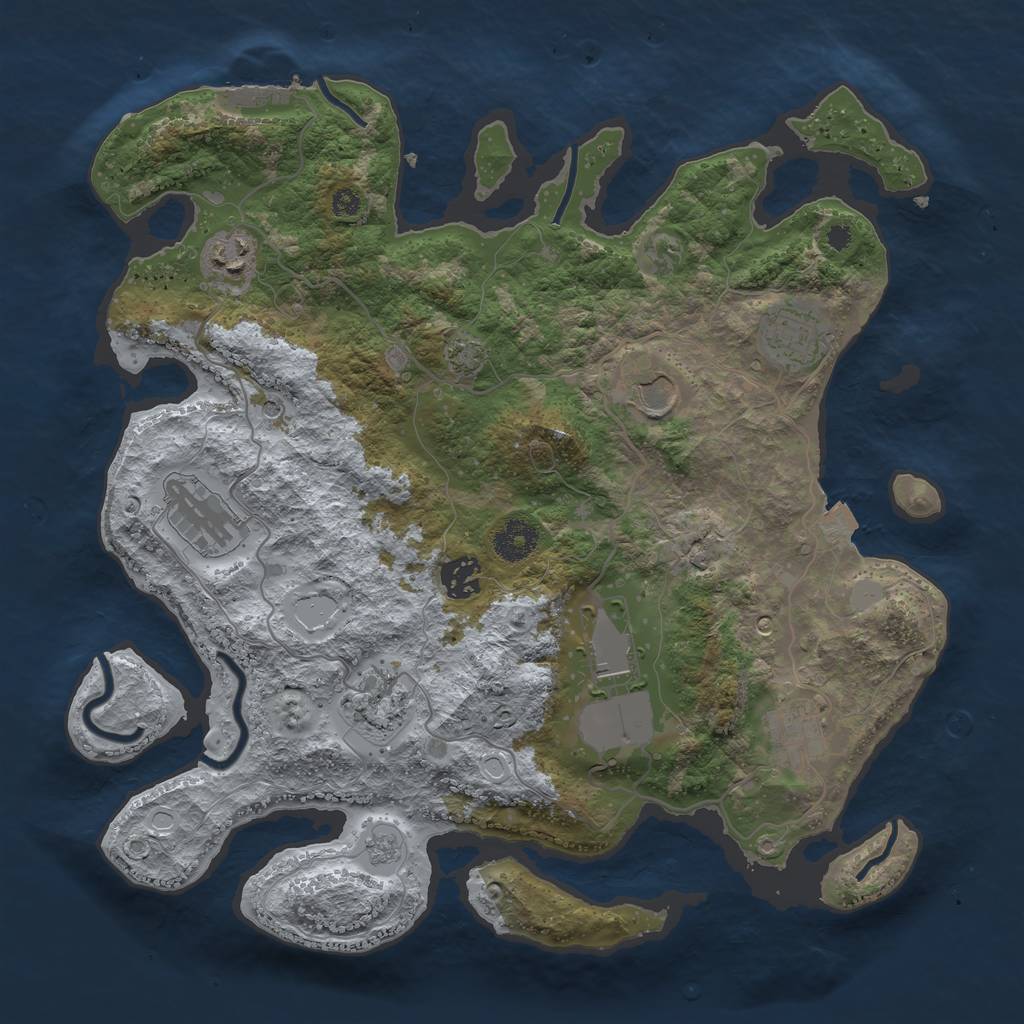 Rust Map: Procedural Map, Size: 3600, Seed: 22312, 15 Monuments