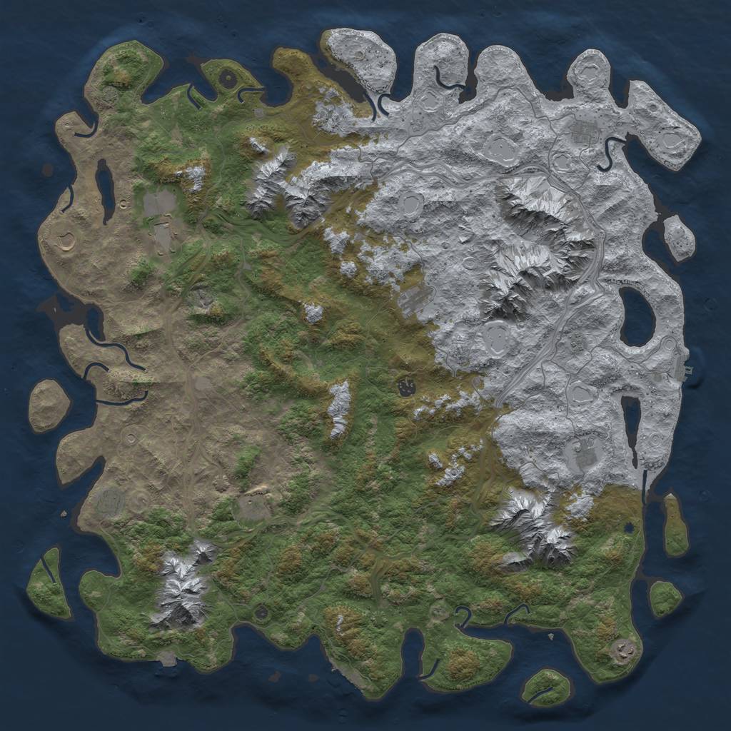 Rust Map: Procedural Map, Size: 6000, Seed: 88374649, 19 Monuments