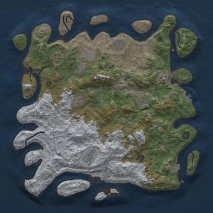 Thumbnail Rust Map: Procedural Map, Size: 4000, Seed: 821567220, 16 Monuments